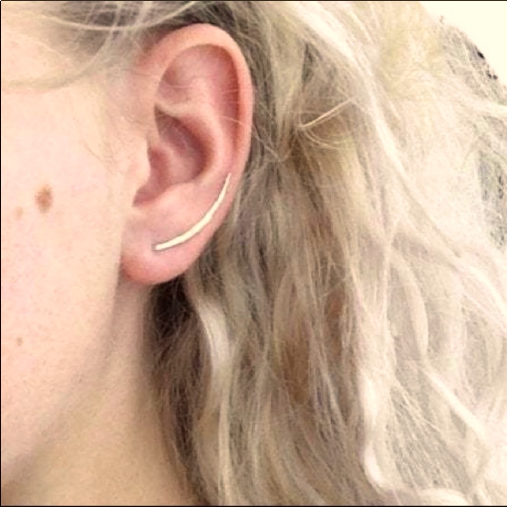 14K GF Hammered Sweep/Pin Earring Climbers